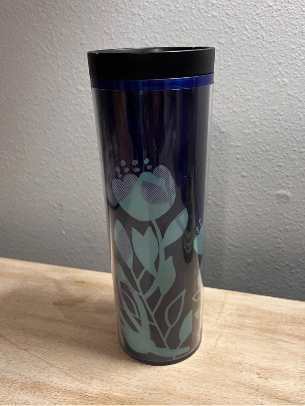 Starbucks Blue Poppy Flower Tumbler 2013 Grande 16 oz